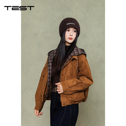 冬上新时尚复古休闲风百搭显瘦显瘦夹克外套2254103 商品图0