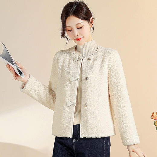 QYM CS25D100 -Y仿羊糕毛外套毛绒上衣休闲宽松外套 商品图1