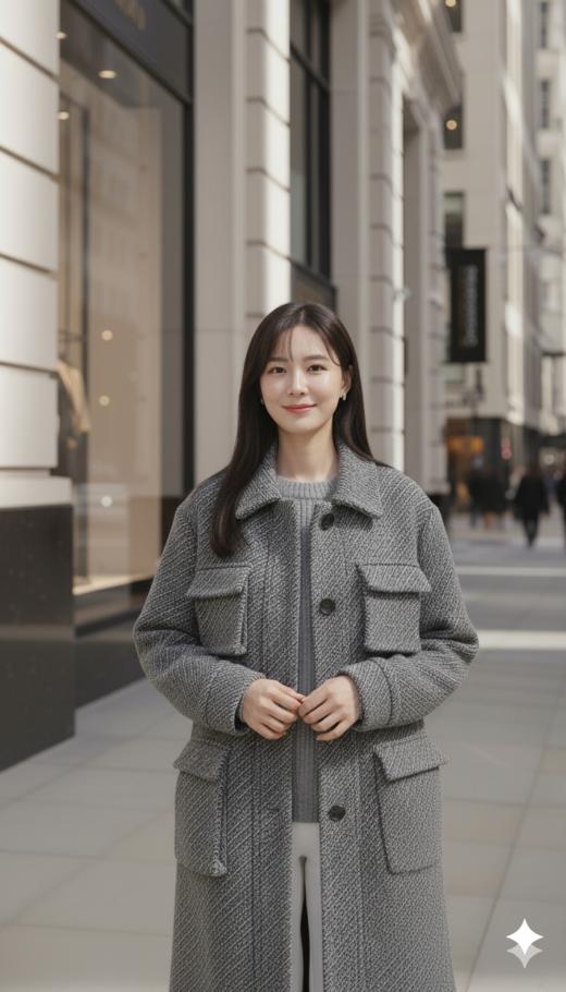 翻领单排扣多口袋大衣 商品图6