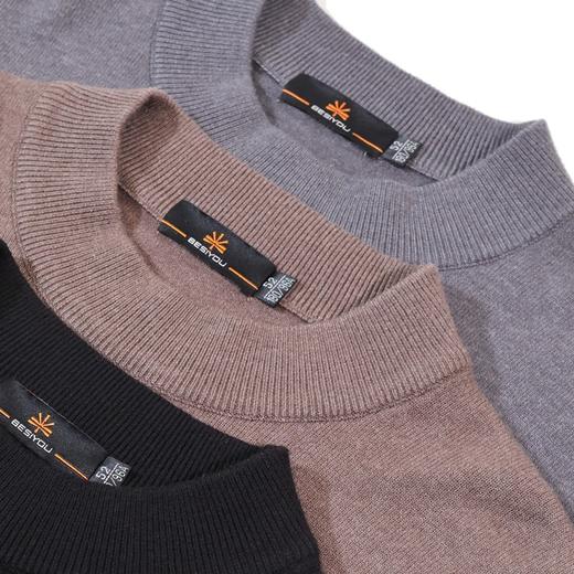 半身缘男装 秋季舒适简约日常通勤内搭百搭毛衣253312U01210003 商品图5