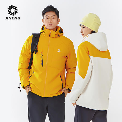 【积能】秋冬户外登山跑步运动一体式加棉冲锋衣男女防风防水机能棉服 商品图7