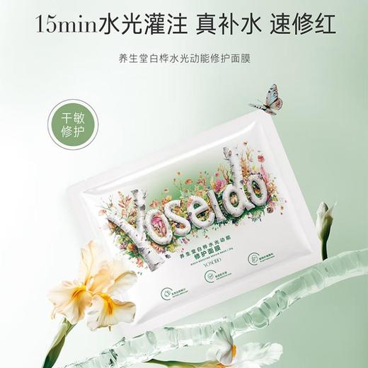 yoseido养生堂 白桦水光动能修护面膜20g*5片 商品图0