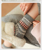 【爆款！一次抢4双巨划算！】费尔岛袜子 女冬天加厚保暖中筒袜 复古名族风菱格堆堆袜 勃肯鞋长袜 商品缩略图3