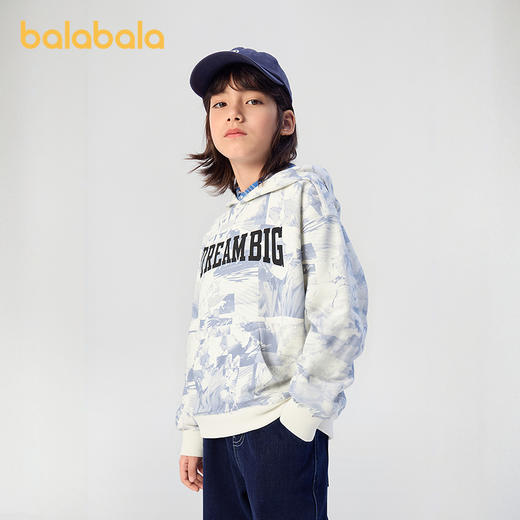 巴拉巴拉儿童卫衣男童秋装中大童长袖上衣满印时尚舒适连帽百搭潮 商品图2