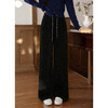 鹿向南「烛光私语」黑色垂感高腰休闲裤女秋季巨显瘦直筒宽松长裤 商品缩略图0