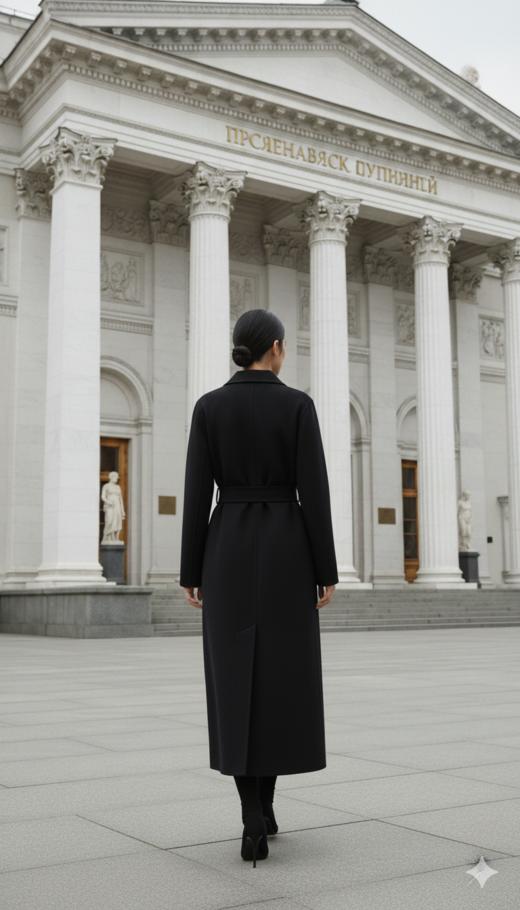 双面手工超长腰带大衣 商品图5