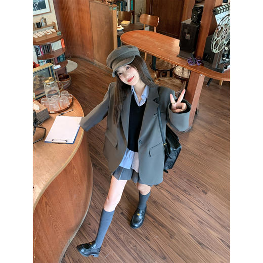 <曾小咸推荐>现货秒杀！成本巨贵，拍下包赚！灰色西装外套 日常299.99 立减150 秒杀149.99！ 商品图3