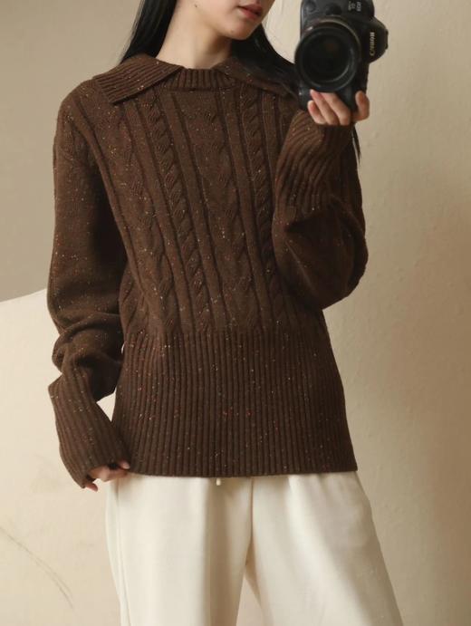 羊毛彩点复古翻领毛衣 C12TJ-99992 商品图3