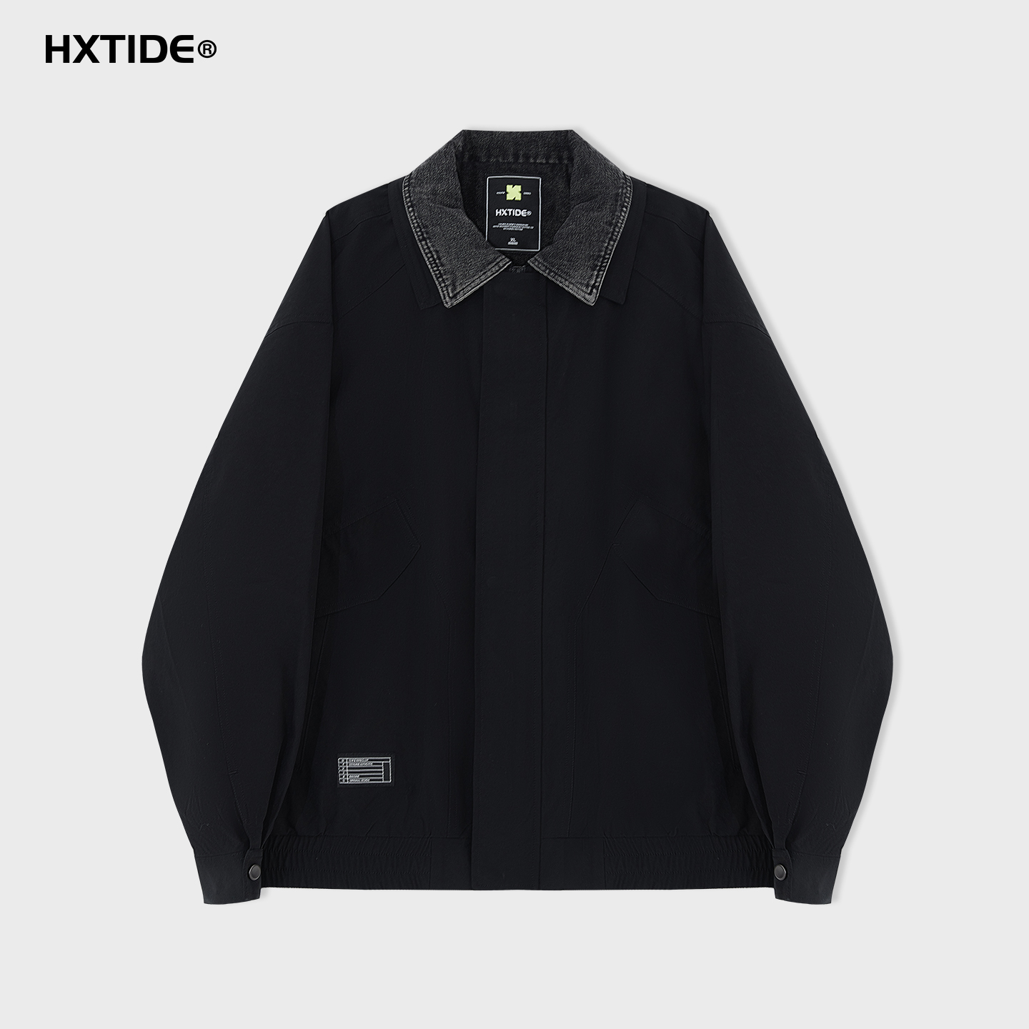 【新品上新】HX 春秋季假两件翻领茄克衫外套C105530042101