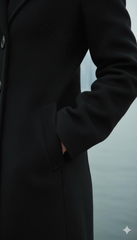 插肩袖小翻领长款大衣 商品图3