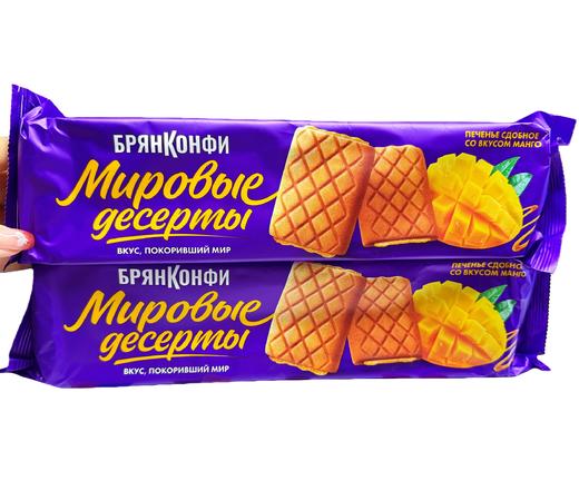 俄罗斯奥莱纳牌榛子花生蜂蜜奶油味巧克力芒果夹心饼干各款 商品图2