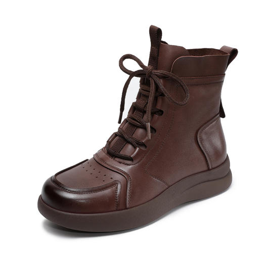 ZM2586952025年秋冬新款真皮马丁靴女英伦风复古单靴休闲平底时装休闲短靴 商品图4