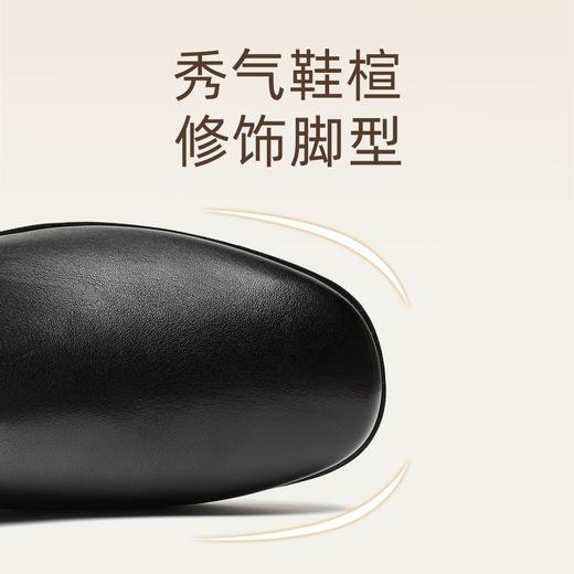 信诺真皮妈妈短靴粗跟靴子女2025冬季新款中老年加绒保暖棉鞋皮鞋5M519-13D 商品图3