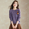 圆领针织长袖t恤，高级感宽松毛衣内搭正肩打底衫CC-XFY-3205 商品缩略图3