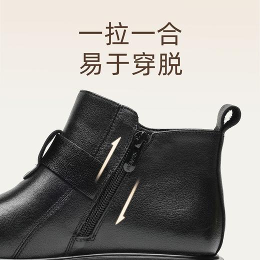 信诺妈妈棉鞋真皮厚底切尔西靴女2025冬季新款英伦风短靴加绒保暖5M590-2D 商品图3