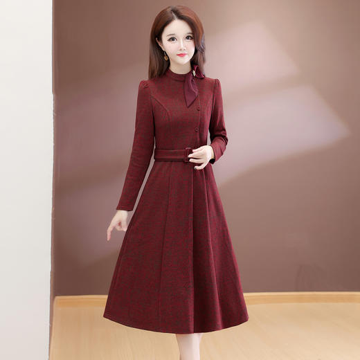 QYM 54C2527-Y连衣裙高腰A字裙妈妈装长款A字裙 商品图0