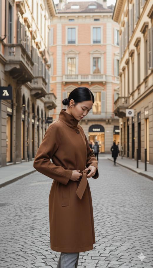 立领A摆显瘦减龄短款风衣 商品图2