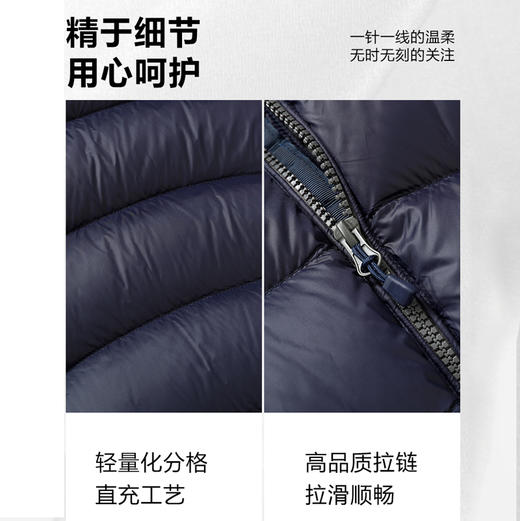 半身缘男女装 冬季轻薄有型简洁宽松防静电男女同款排骨羽绒服2601 商品图3