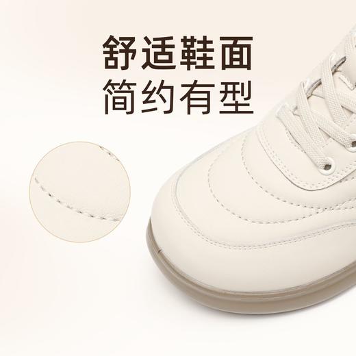信诺妈妈鞋软底高帮女鞋加绒保暖棉鞋2025冬季新款皮鞋时尚小白鞋5M601-8TD 商品图1