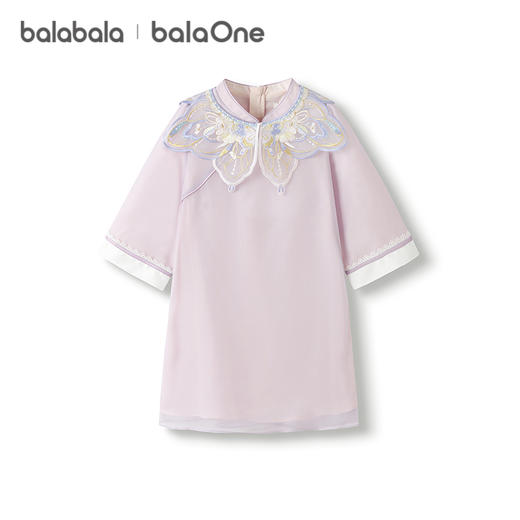 巴拉巴拉balaOne童装女童连衣裙2025秋新款新中式旗袍裙儿童裙子 商品图4