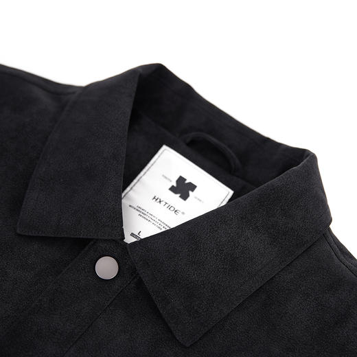 【新品上新】HX 春秋季翻领皮茄克衫外套合体版型Y105530011101 商品图2