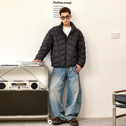 徐太浪【辑行设计 保暖白鸭绒】立领羽绒服男冬季厚款面包服外套 商品图2