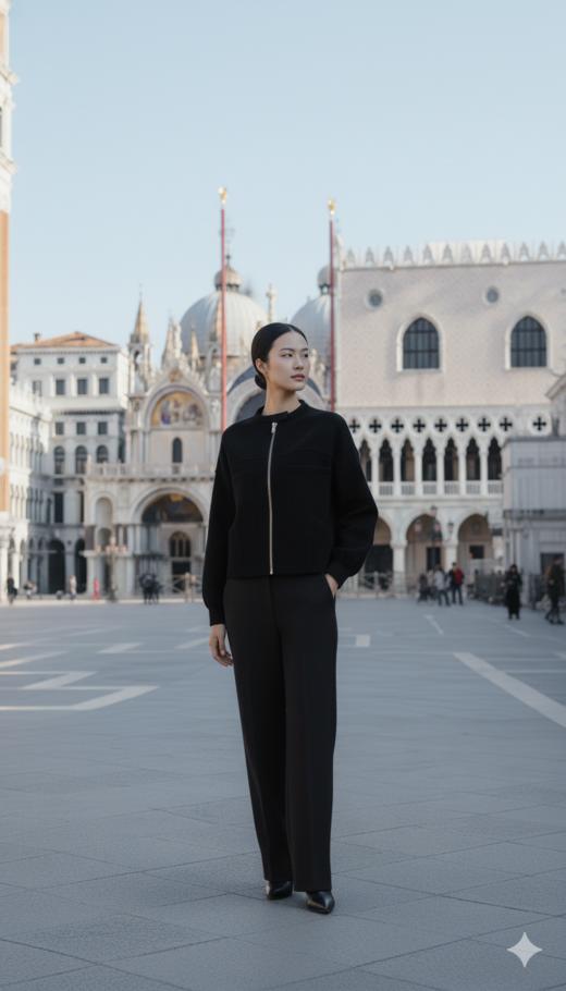 加扣圆领袖收折拉链外套 商品图5