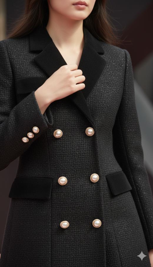 撞色领外层网纱半裙式风衣 商品图2