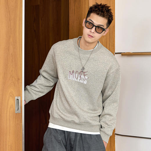 徐太浪【痞帅设计 字母涂鸦】加绒套头卫衣男秋季休闲内搭打底衫上衣 商品图3