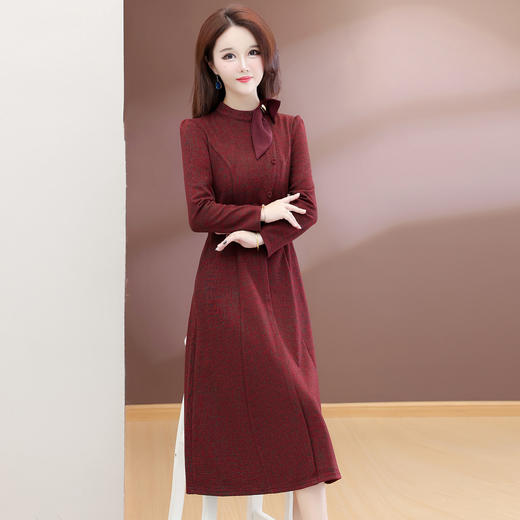 QYM 54C2527-Y连衣裙高腰A字裙妈妈装长款A字裙 商品图1