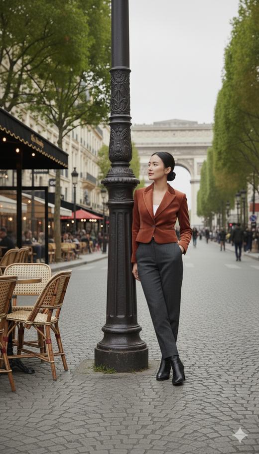 时尚西服领短款收腰外套 商品图1