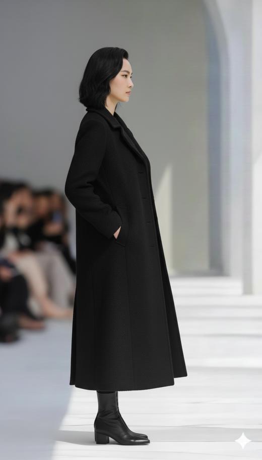 三口袋双明线长款大衣 商品图3