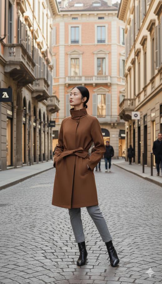 立领A摆显瘦减龄短款风衣 商品图3