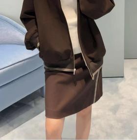 双11福利  miu斜拉链可可半裙   美拉德秋日氛围感    超显腿长