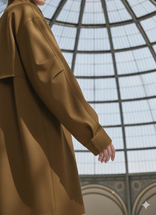 袖弯折设计后档收折个性风衣 商品图5