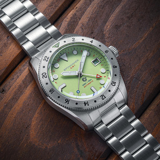 SPINNAKER三角帆39毫米复古GMT两地时自动机械手表5157夜光防水 商品图2