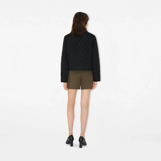 BURBERRY 巴宝莉 女士马术骑士徽标及腰短款绗缝尼龙夹克棉服 黑色 8107465 C1900 商品图4