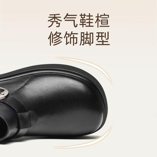 信诺妈妈棉鞋真皮厚底切尔西靴女2025冬季新款英伦风短靴加绒保暖5M590-2D 商品图1