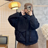 2025冬季新款 复古拼接贴布大口袋做旧棉衣 宽松连帽外搭开衫棉衣 商品缩略图0