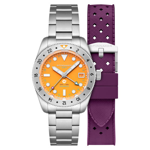 SPINNAKER三角帆39毫米复古GMT两地时自动机械手表5157夜光防水 商品图4