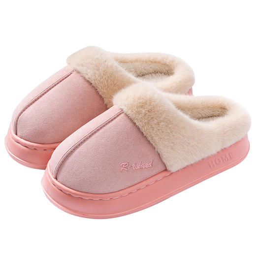 【轻盈无负担❗️冬季毛绒棉拖鞋】居家简约风「暖呼呼保暖居家鞋」鞋面麂皮绒，亲肤舒适保暖锁温，带给您健康温柔的肌肤触碰感，秋冬季室内防滑情侣毛毛拖保暖居家用男L 商品图4