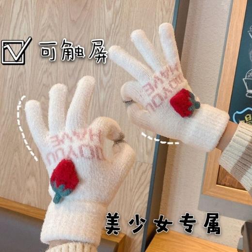 【可触屏手套玩手机不怕冷❗️面料加厚骑车冷风难进】2025冬季保暖女手套骑行加厚针织毛绒防寒学生秋冬新款五指可触屏。hb 商品图0
