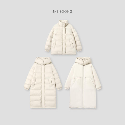 THESOONG"多种穿法"定制高克重90白鹅绒锁保暖羽绒服HWYRF8053 商品图6