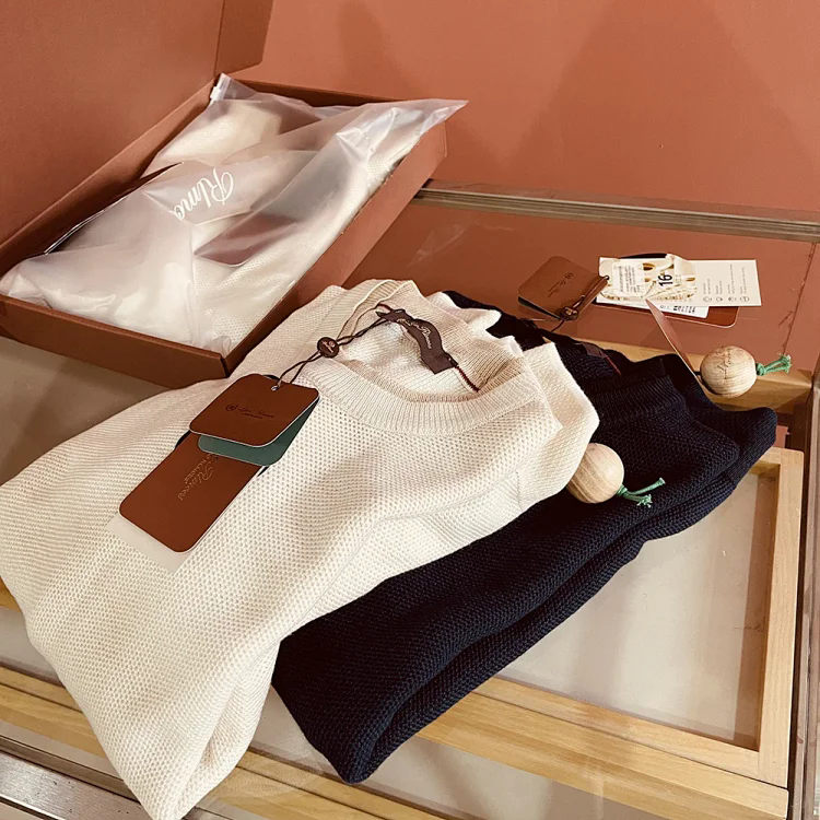 官方售价过万！L*p25秋冬季男士高级感假两件毛衣宽松叠穿长袖圆领针织衫