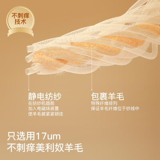 likeuu圆领轻暖嘭嘭绒美利奴儿童款羊毛保暖套装LMO152011 商品图4