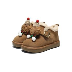 BF楼百丽童趣饰扣厚底雪地靴男女大童25冬款东北棉鞋69070D95