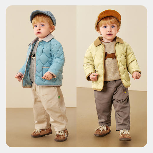 【真心绒】迷你巴拉男女童三防羽绒服宝宝拼接翻领外套2025冬新款 商品图2