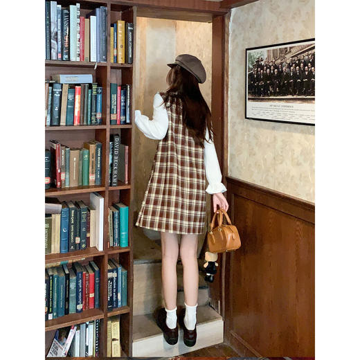 【169元任选2件】现货！红咖格子背心裙 商品图4