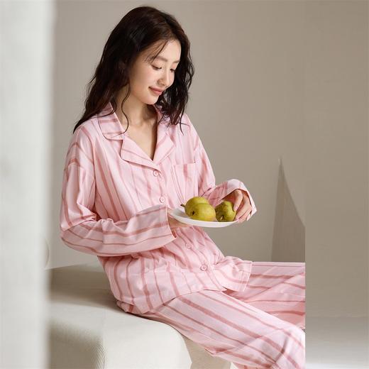 康妮雅女式长袖长裤开襟套装 53W62T004 商品图1