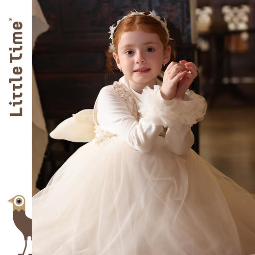 littletime女童连衣裙2025秋冬新款儿童洋气网纱公主裙女宝宝裙子 商品图2